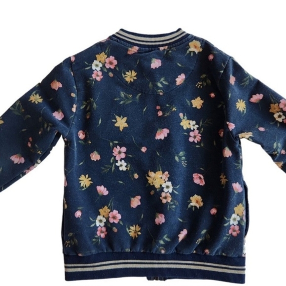 Zara Girls Floral Fleece Cozy Monogrammed Zip Bomber Style Jacket 7 - Picture 2 of 8